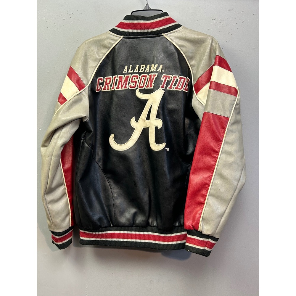 G-III Kids L Black Alabama Crimson Tide Varsity Jacket Vintage Embroidered 16/18